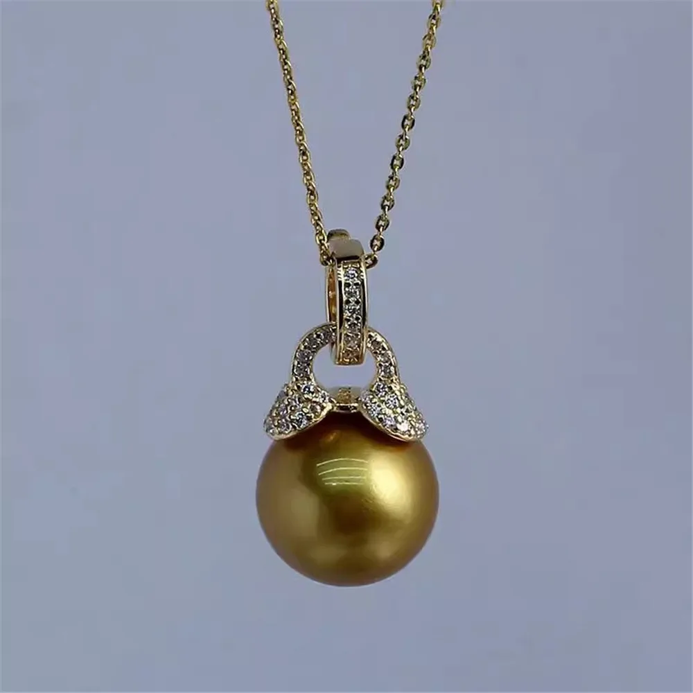

S925 Sterling Silver Pearl Pendant Setting, DIY Empty Bezel Cup Jewelry Supplies for Craft Making, Hollow Prong Pendant Findings