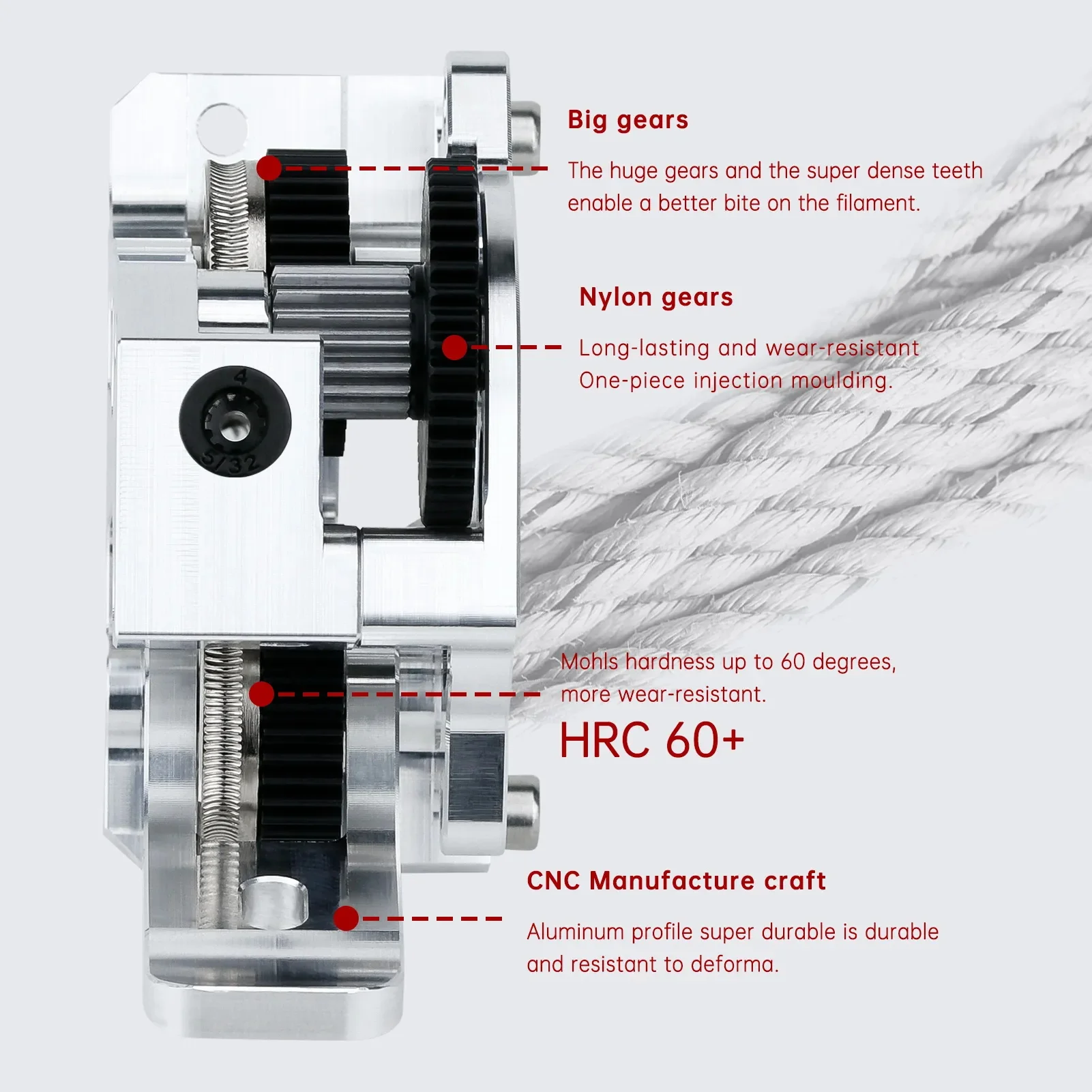 LS-3D Printer Parts HGX-LITE-Extruder Gear All Metal Hardened Steel Reduction Gear Extruder For CR-10/10S/Ender-3/3 V2 Series