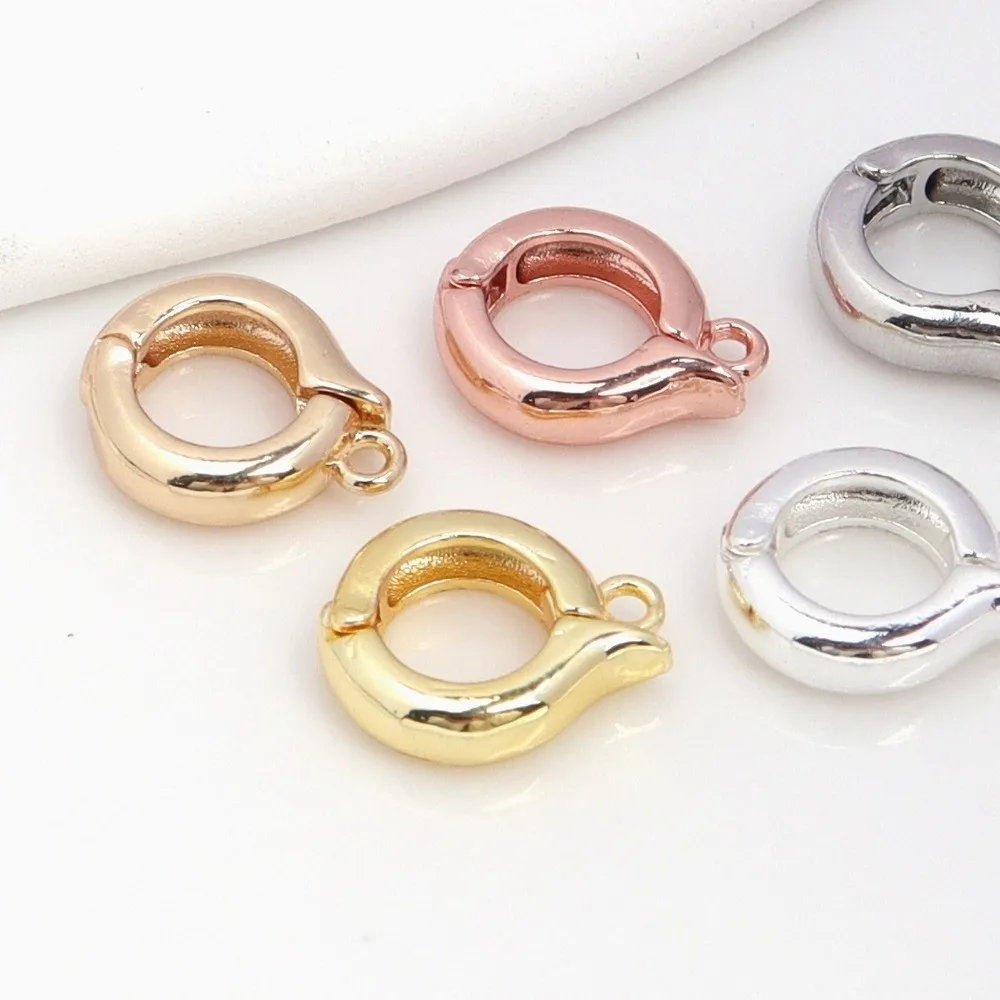 5pcs/set Durable Brass Bail Clasp Connector Round Shape Multi-Functional Enhancer Bail Pendant Pendant Hook Clasp Key Ring
