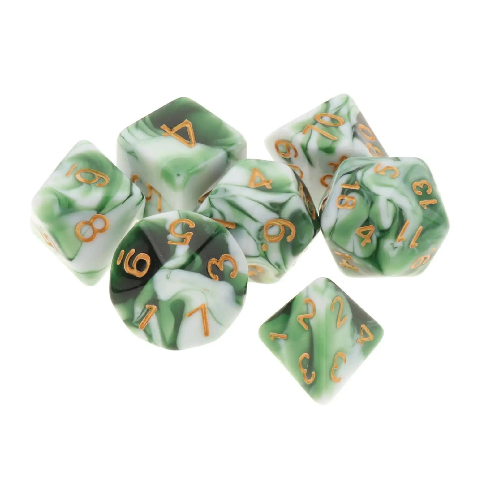 

Набор многогранных акриловых кубиков (7 шт.) с мешочком для ролевых игр, настольных игр и D&D