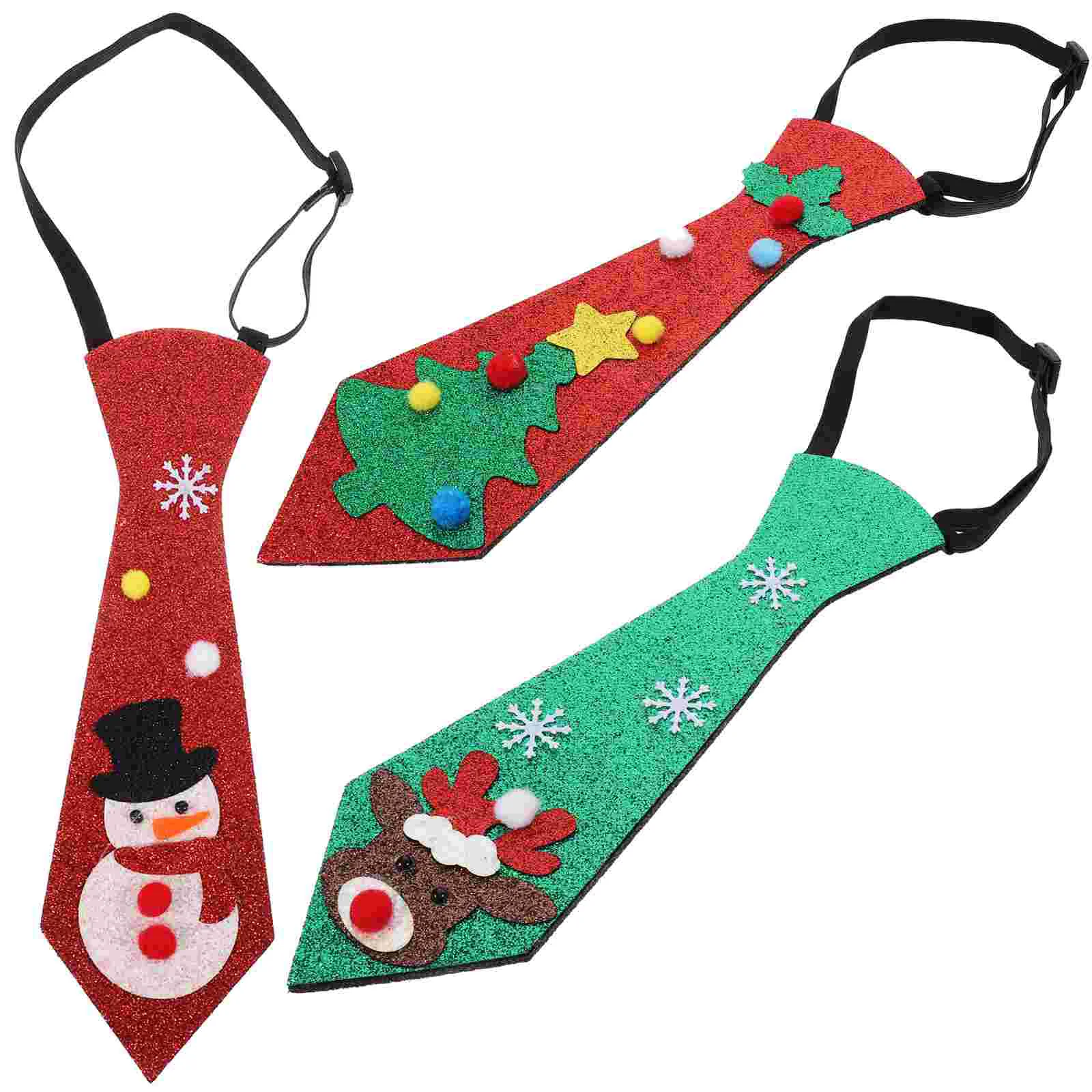 3 uds decoraciones navideñas corbata de fieltro corbata de fiesta para Cosplay corbatas divertidas hombres Navidad hombre