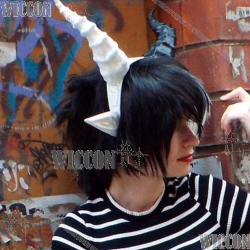 Black Demon Horn And Ear Headpiece Spiky Devil Headband Cosplay Gothic Halloween Live Stream Themed Party Navidad Carnaval Event