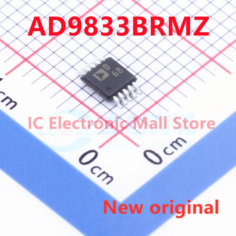 10PCS New original AD9833BRMZ-REEL7 AD9833BRM AD9833 D68 MSOP-10 programmable waveform generator chip