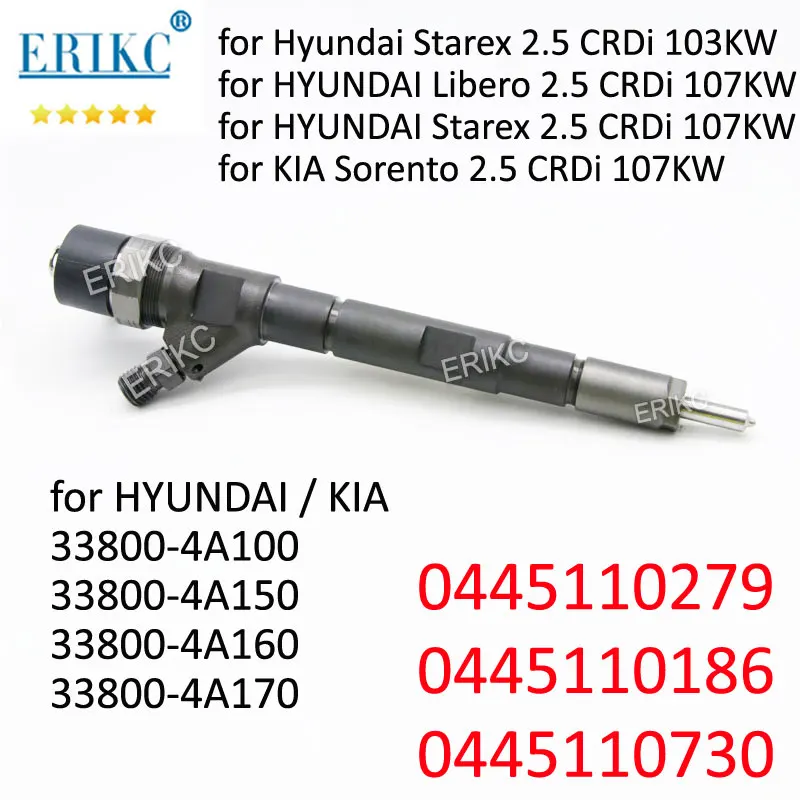 

0445110279 Diesel Common Rail Injector 33800-4A100 33800-4A150 Fuel Spray Injection For Hyundai Starex Kia Sorento 0 445 110 279