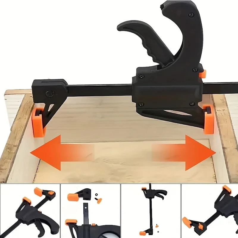 4' Woodworking Clamp 1/2Pcs Set Fixed Type Quick Ratchet Release Speed Extruded Nylon Work Bar Kit Spreader Gadgets DIY Portable image 4