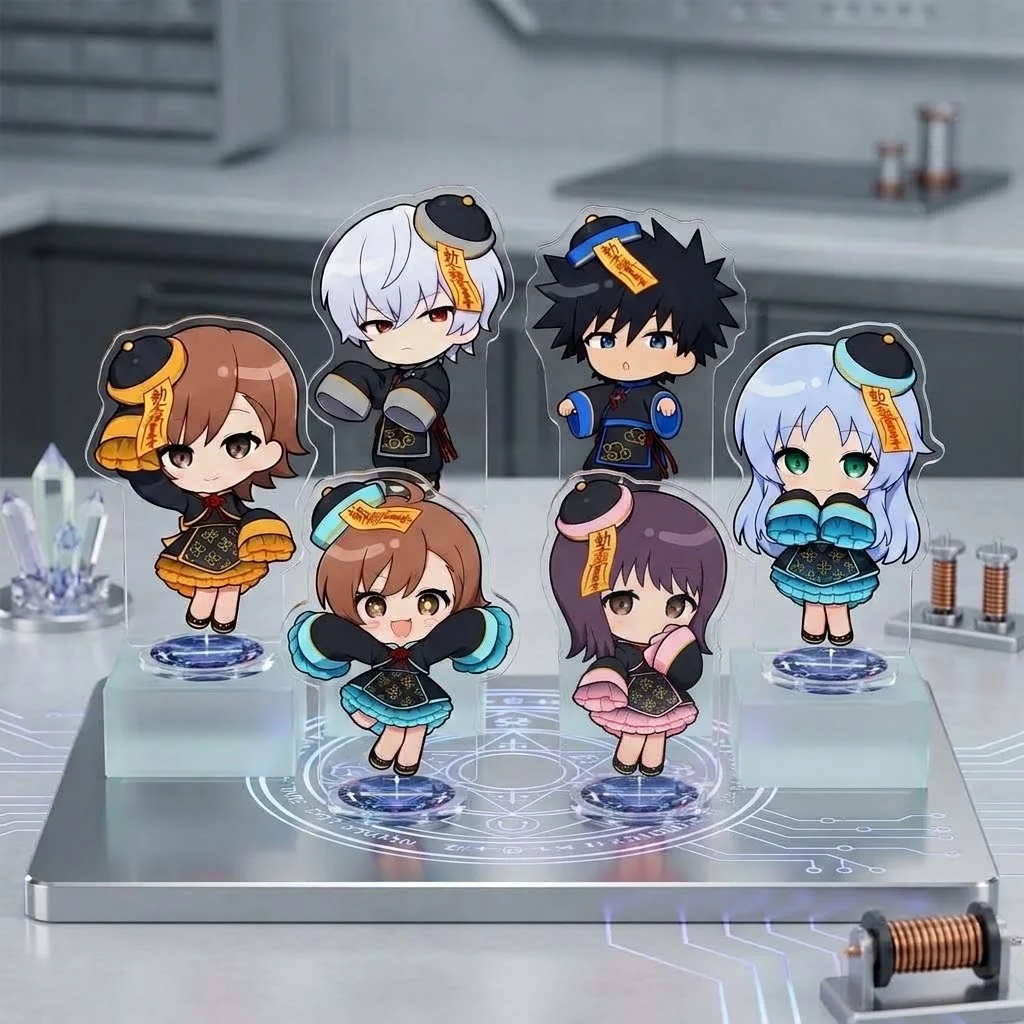 Anime A Certain Magical Index Acrylic Stand Keychain10CM Zombie Theme Misaka Mikoto Accelerator Desktop Ornament Fans Collection