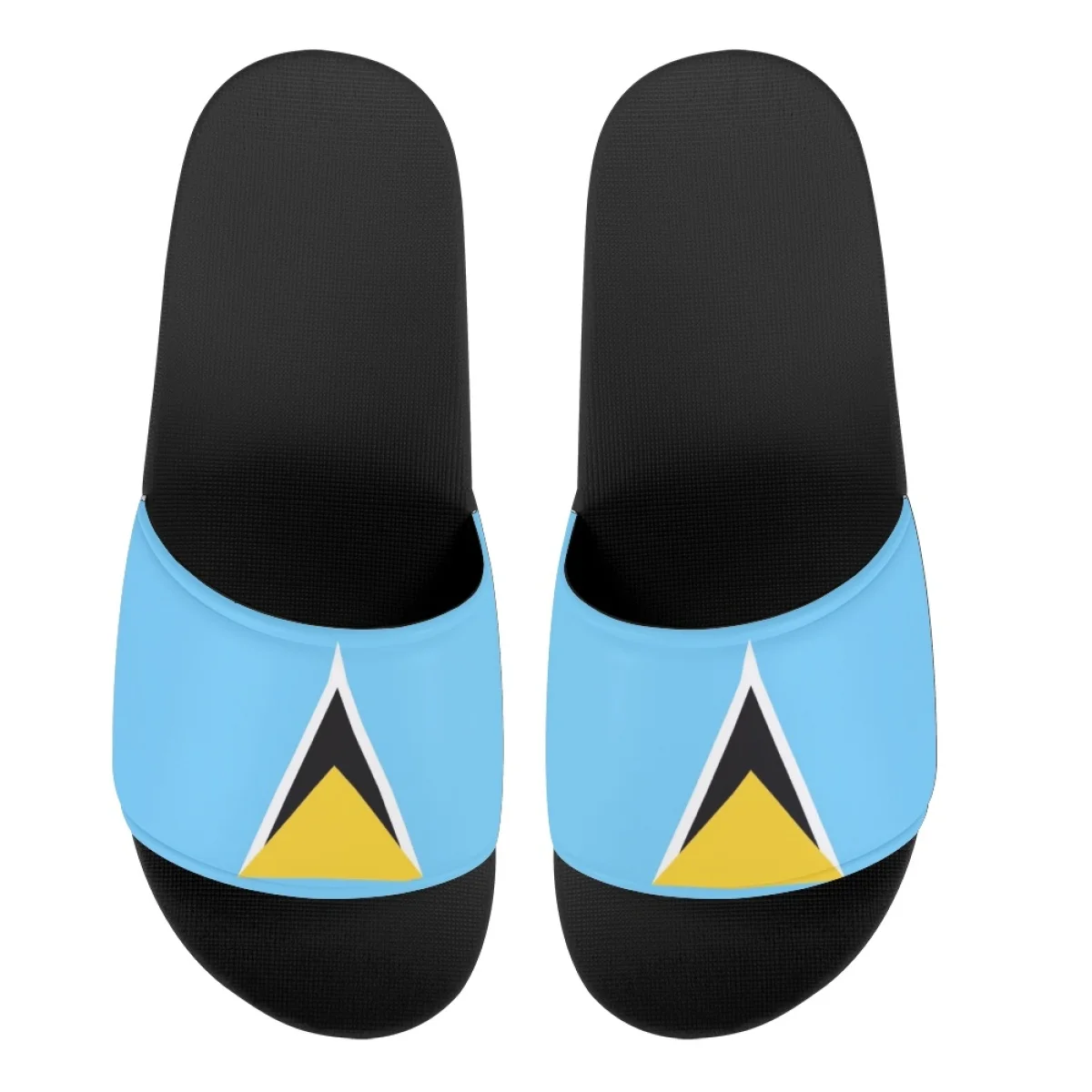 INSTANTARTS Fashion Saint Lucia Flag Print Lightweight Home Bathroom Slippers Unisex Comfort Massage Men's Indoor Slides Sandals