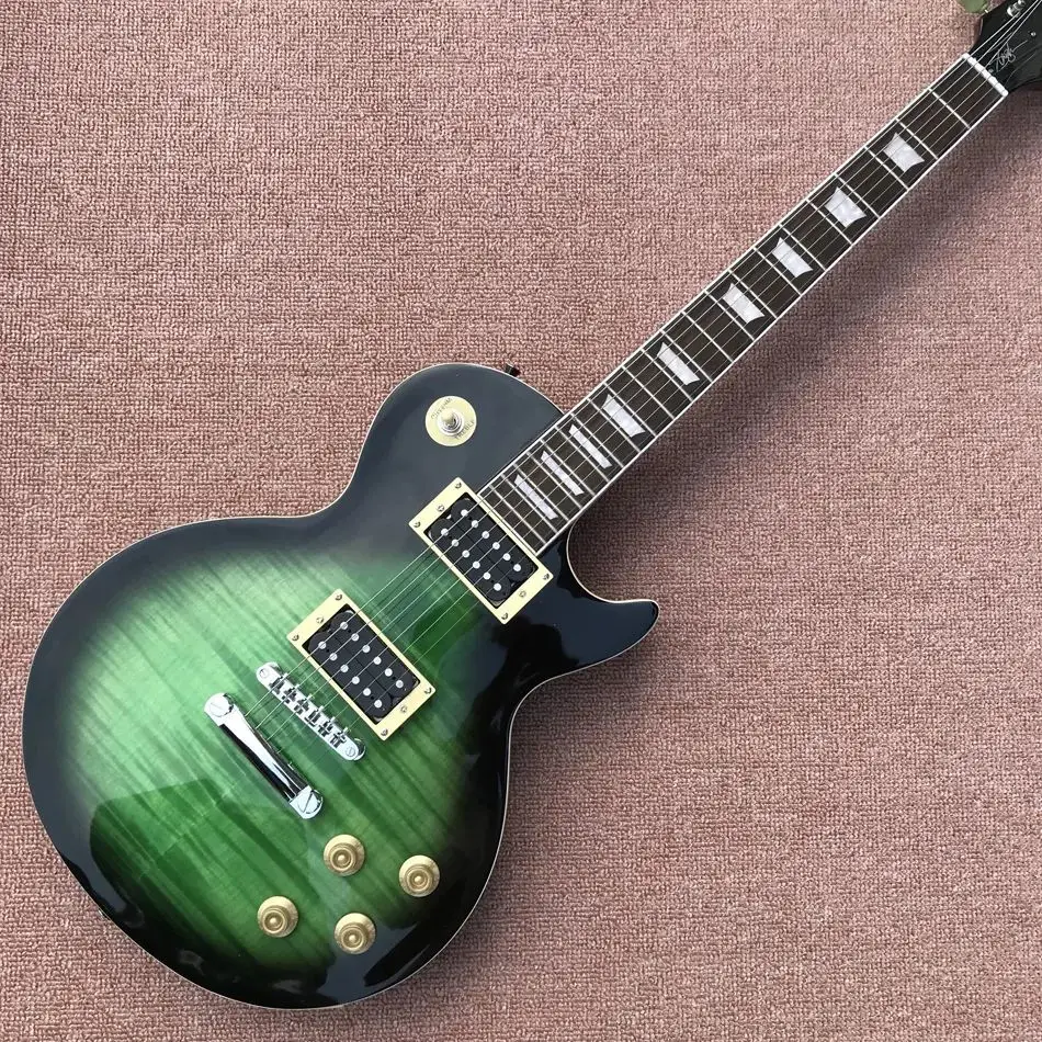 L P Slash  Guitar, Green Color Silver Hardware, Roseboard Fingerboard, Frets Binding, High Quality,