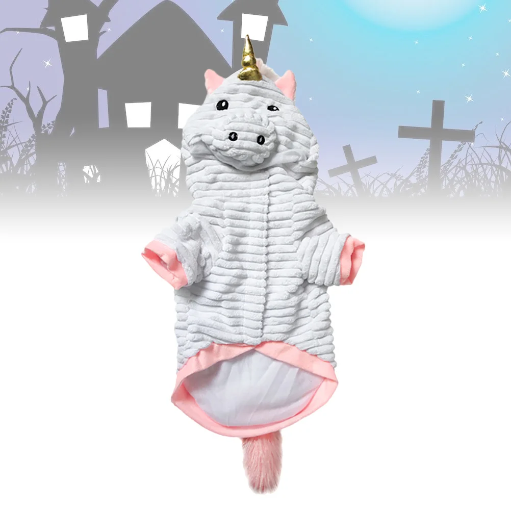 

Unicorn Dog Clothes Halloween Puppy Size L Party Costume Easy Wear Soft Polyester Outdoor Activity Coat Dog Clothes