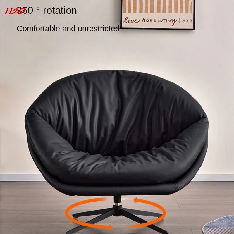 H2O Fashion Rotating Single Sofa Chair Small Household Eggshell Chair Balcony Living Room Comfortable Lazy Sofa Lounge Chair