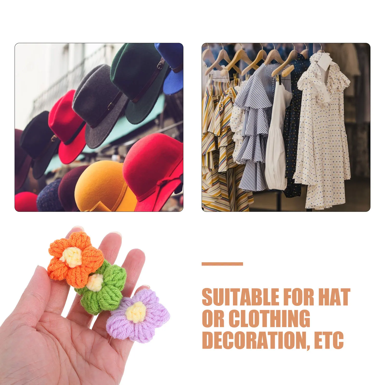 50 قطعة اليدوية الكروشيه الزهور الغزل نفخة غرزة لخياطة اكسسوارات DIY بها بنفسك زينة الحفلات محبوك الأزهار الحرف