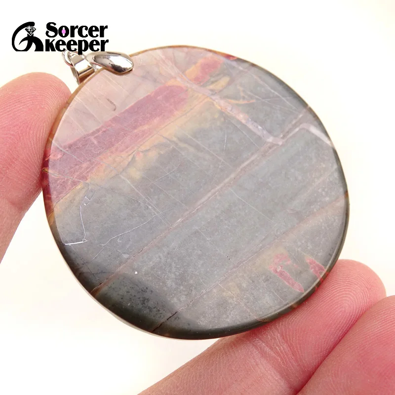 Hand Carving Scenery Crystal Natural Picasso Jasper Stone Pendant DIY Making Women Chain Necklace Jewelry Accessories 1PCS BG785