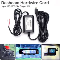 Cable de cámara de salpicadero, Kit de Cable duro DVR de 3,1 m, grabadora de vídeo de 12V, 24V a 5V, Mini Micro tipo C, Cable de carga USB, cámara de salpicadero automática