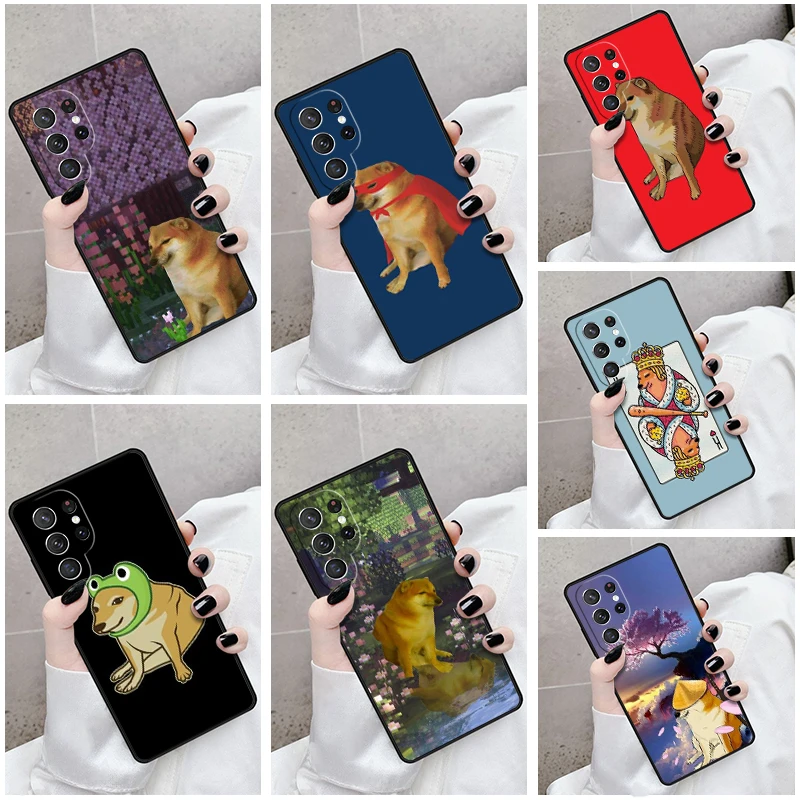 Phone Case For Samsung Galaxy S24 S23 S21fe S22 Ultra Plus Note 10 20 S8 S9 S10 Cover Cheems Shiba Inu Doge Meme