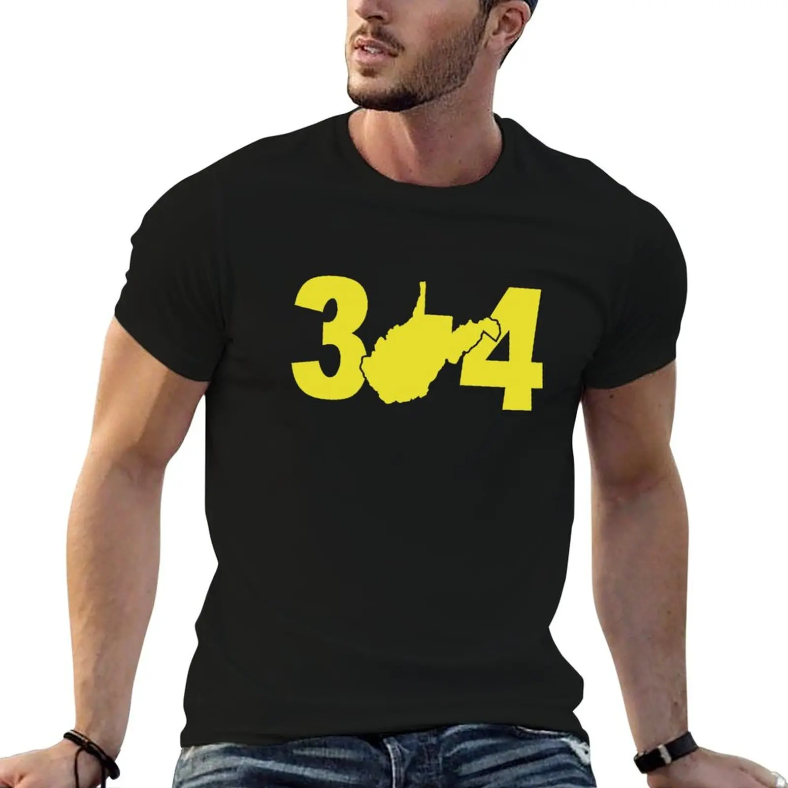 WV - 304 West Virginia T-Shirt Large Size Loose Casual Tee
