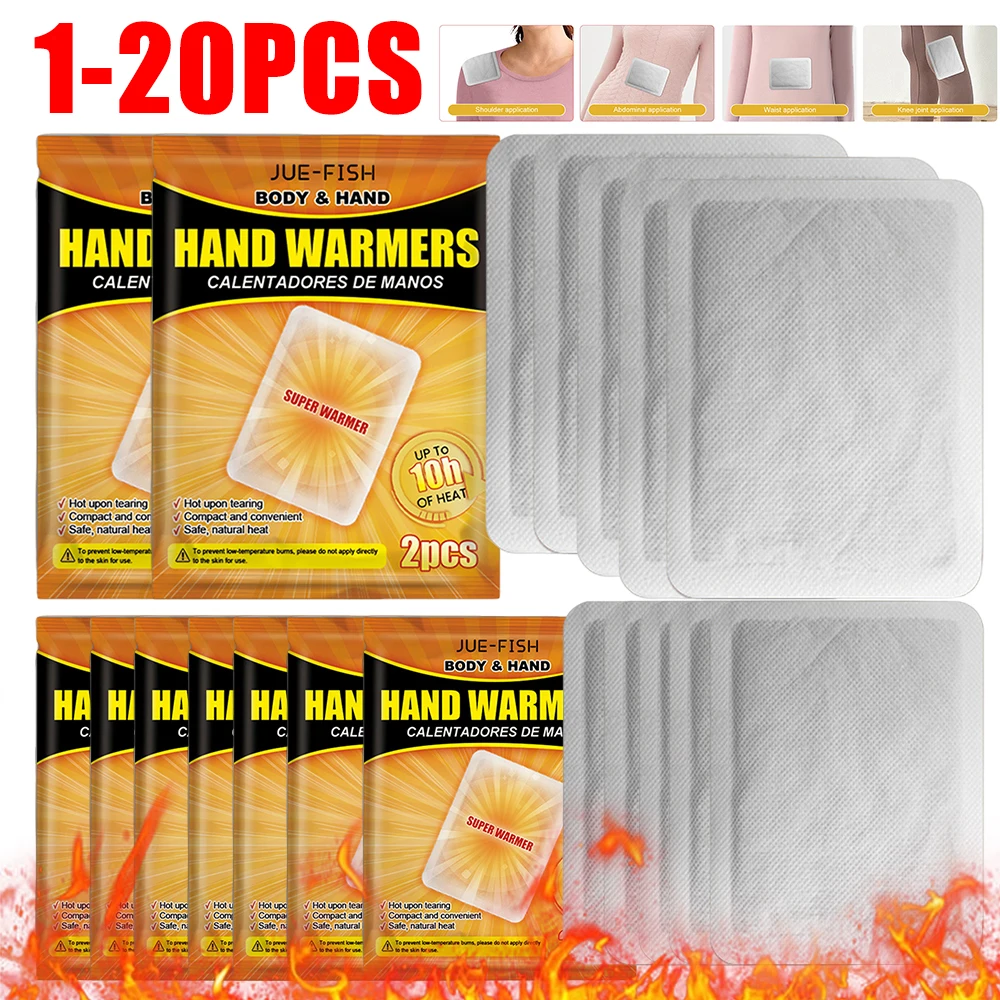 2-20PCS Warm Paste Pad Hot Warming Paste Disposable Heating Pack Natural Odorless Self Adhesive for Winter Outdoor Activities