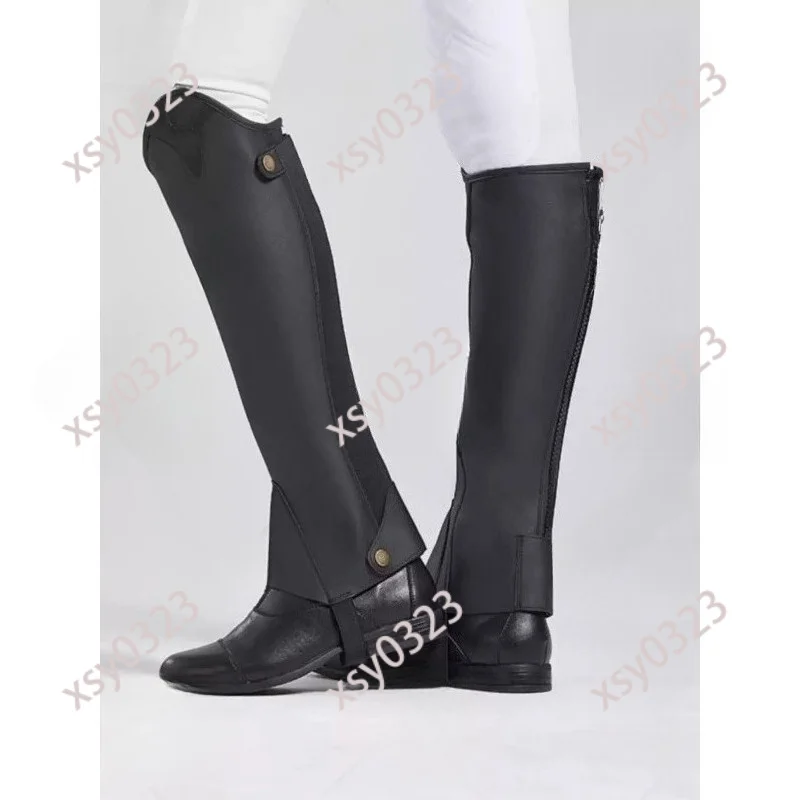 

Genuine Leather Adult Riding Chaps Breathable Summer Equestrian Leg Guards Horse Riding Protective Gear