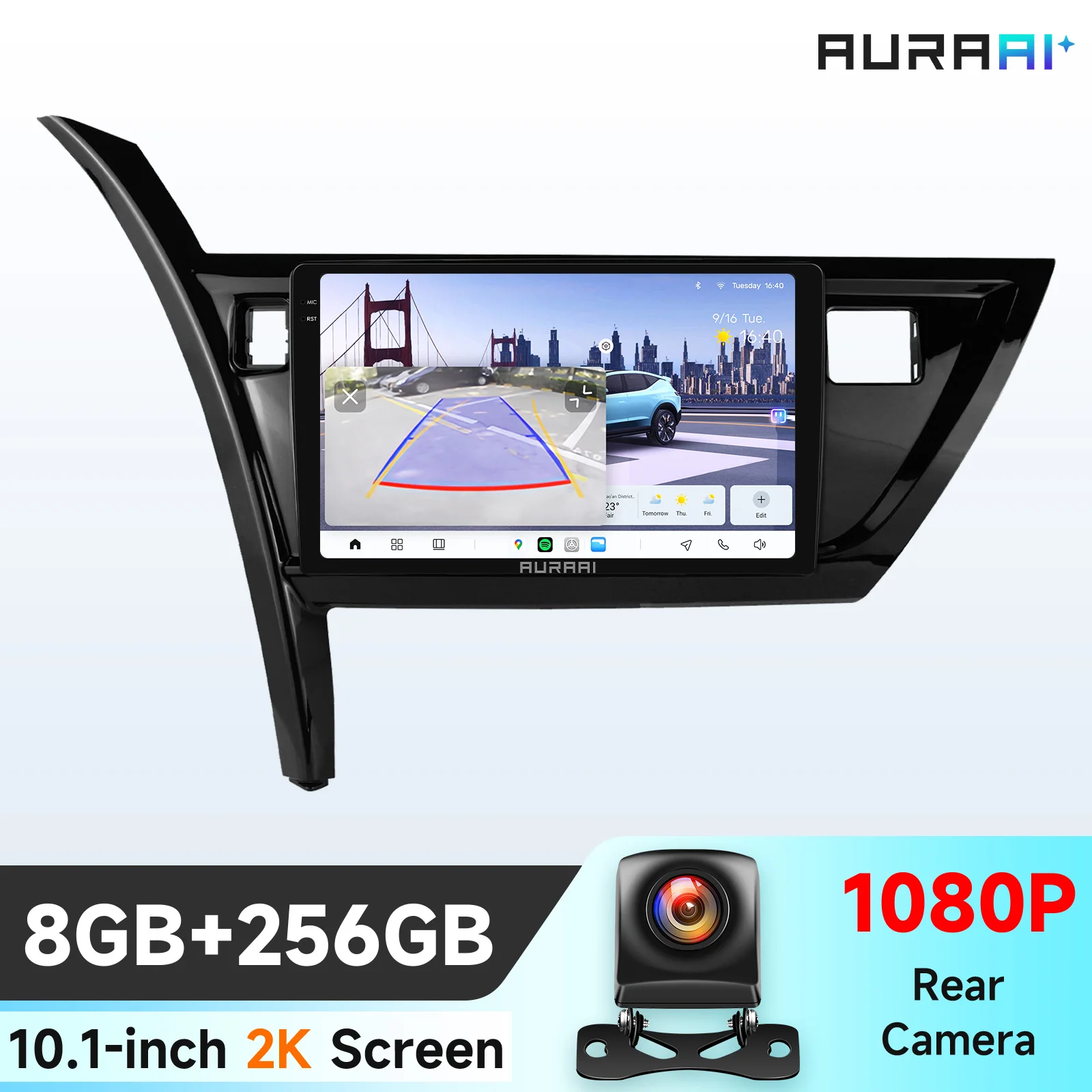 Hizpo 10.1 inch 6115 Intelligente Scherm Carplay 4G 2Din Android 14 Autoradio voor Toyota Corolla Auris 2013-2016 Linkerhand Rijden
