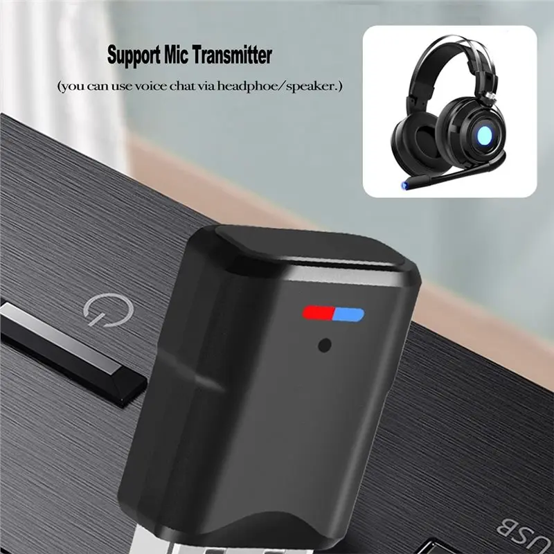 B68C Wireless Audio Transmitter For PS5 For PS4 TV Computer Bluetooth-Forced Headset BT5.3 Audio Adapter Driver-Free