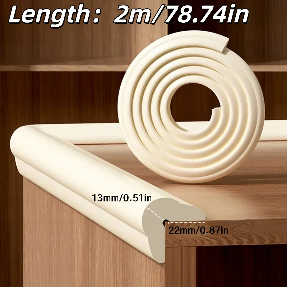 1roll 2m/78.74in Anti-Collision Strip, Table Corner & Edge Foam Protector Bumper Guard for Kids