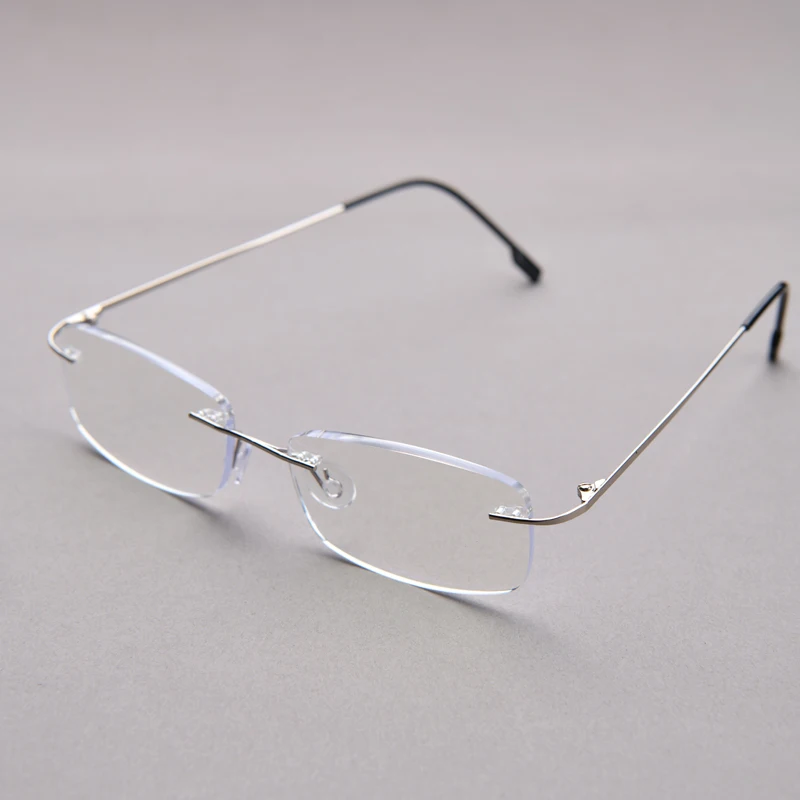 Klassische randlose Lesebrillengestelle, ultraleichte rahmenlose Brillen, ultraleichte Memory-Goldrahmen-Beschichtungslinsen, Unisex – Detail 3