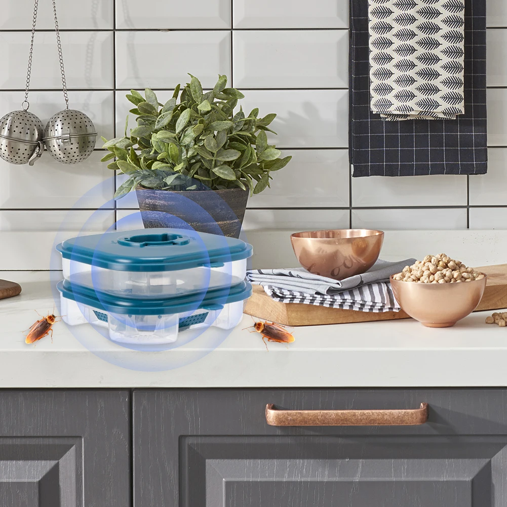 

Cockroach Trap Double Layer Roach Trap Reusable Safe Cockroach Killer Indoor Infestation for Outdoor Indoor Home