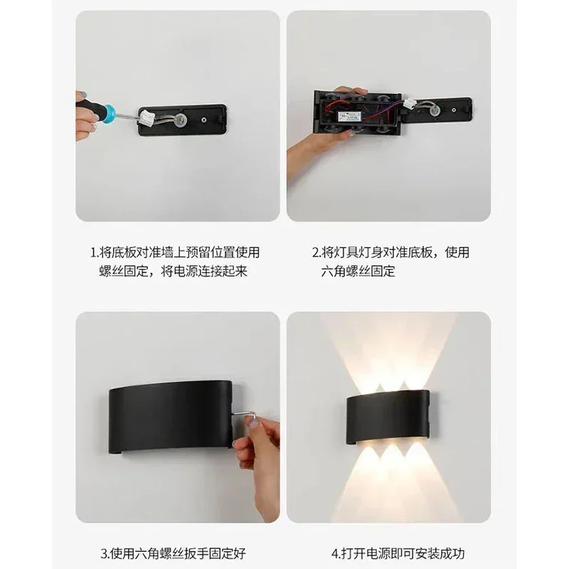 

Modern Up-Down LED Wall Fixture - Outdoor IP65 Waterproof Motion Sensor Light, Sleek Sconce for Garden Areas