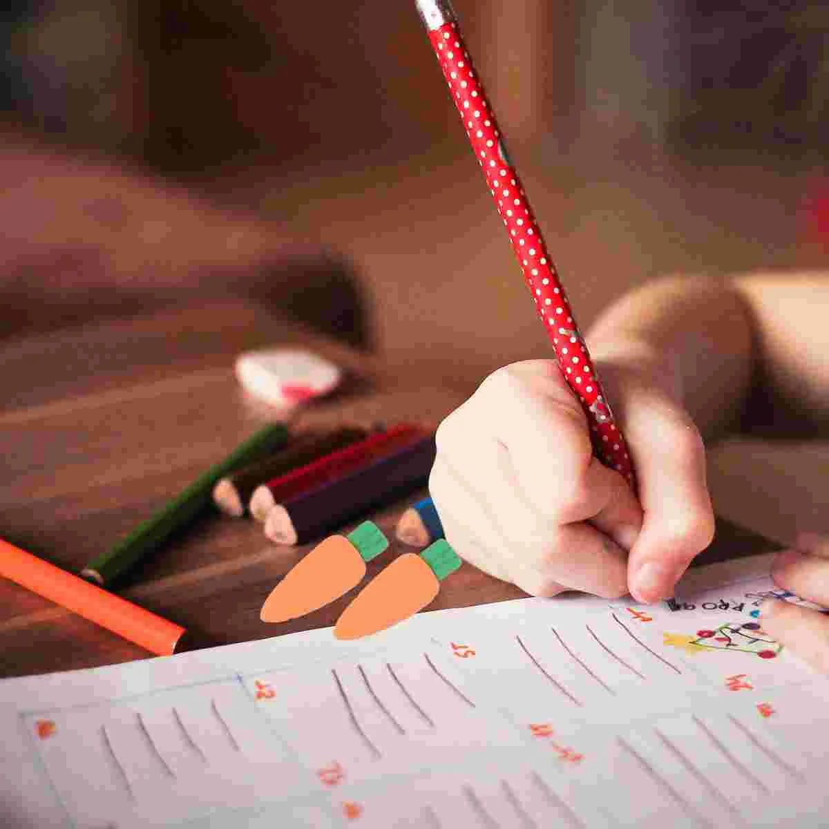 30 Pcs Carrot Pencil Eraser Creative Rabbit Stationery Student Pencils for Kids