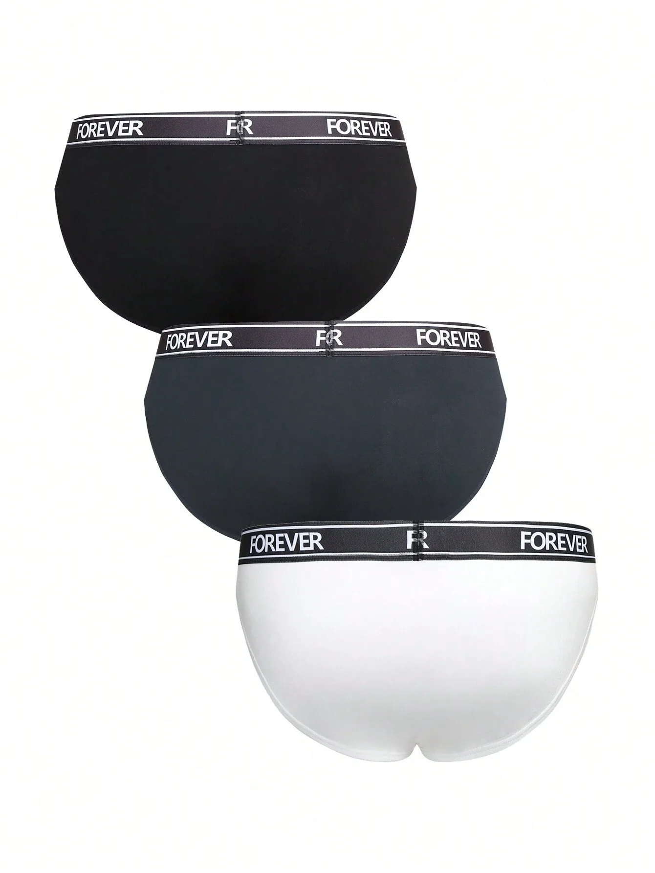 

Однотонные мужские трусы с надписью на поясе, комплект из 3 штук