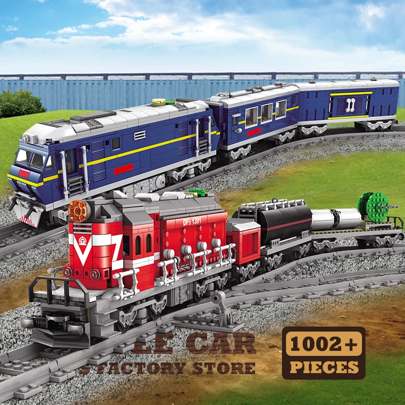 

High-tech City Power Train Blocks Toys Track Moving Locomotive Model Building Kit Railway Cars MOC Bricks Friend Christmas Gifts