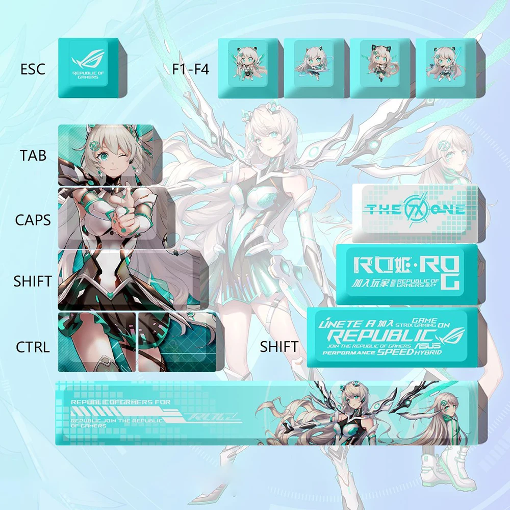 Bocchi the Rock Keycaps Cherry Profile PBT Custom Anime Game Keycaps For Mechanical Keyboard Beatrice Iuno Hitori Gotoh Firefly