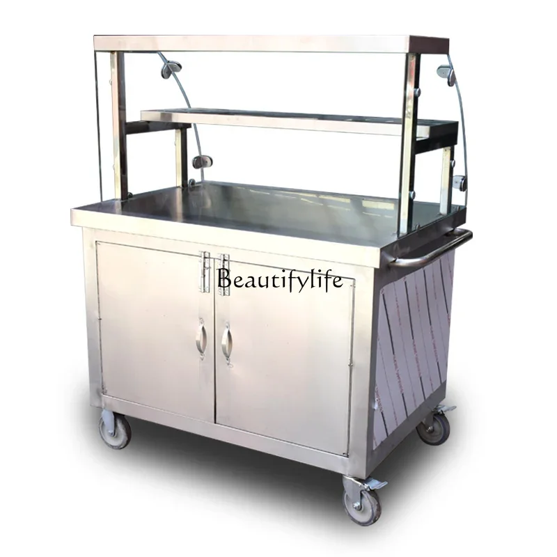 

Z.**Mobile hand push takeaway snack cart ice powder stall cart breakfast cart