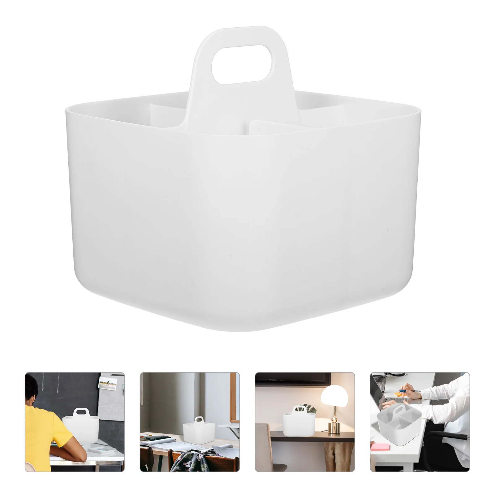 Compartment Storage Basket Supply Organizer Pens Holder with Handle Desk Shelf Shelves Painting Tool Container Cup