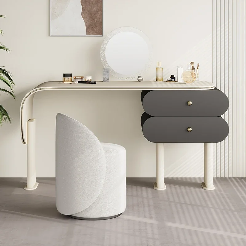 

clearance bedroom dresser Cream style minimalist light luxury dressing table saddle leather bedroom storage cabinet furniture