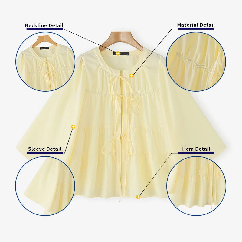 ZANZEA 2026 Mode Vrouwen Blouse Casual Flare Mouw Tops O Hals Tuniek Lace-Up Shirts Effen Kleur Zomer Trui oversized