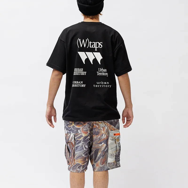 24SS Fashion brand WTAPS COTTON Japanese loose casual round neck chest back printed short sleeve T-shirt