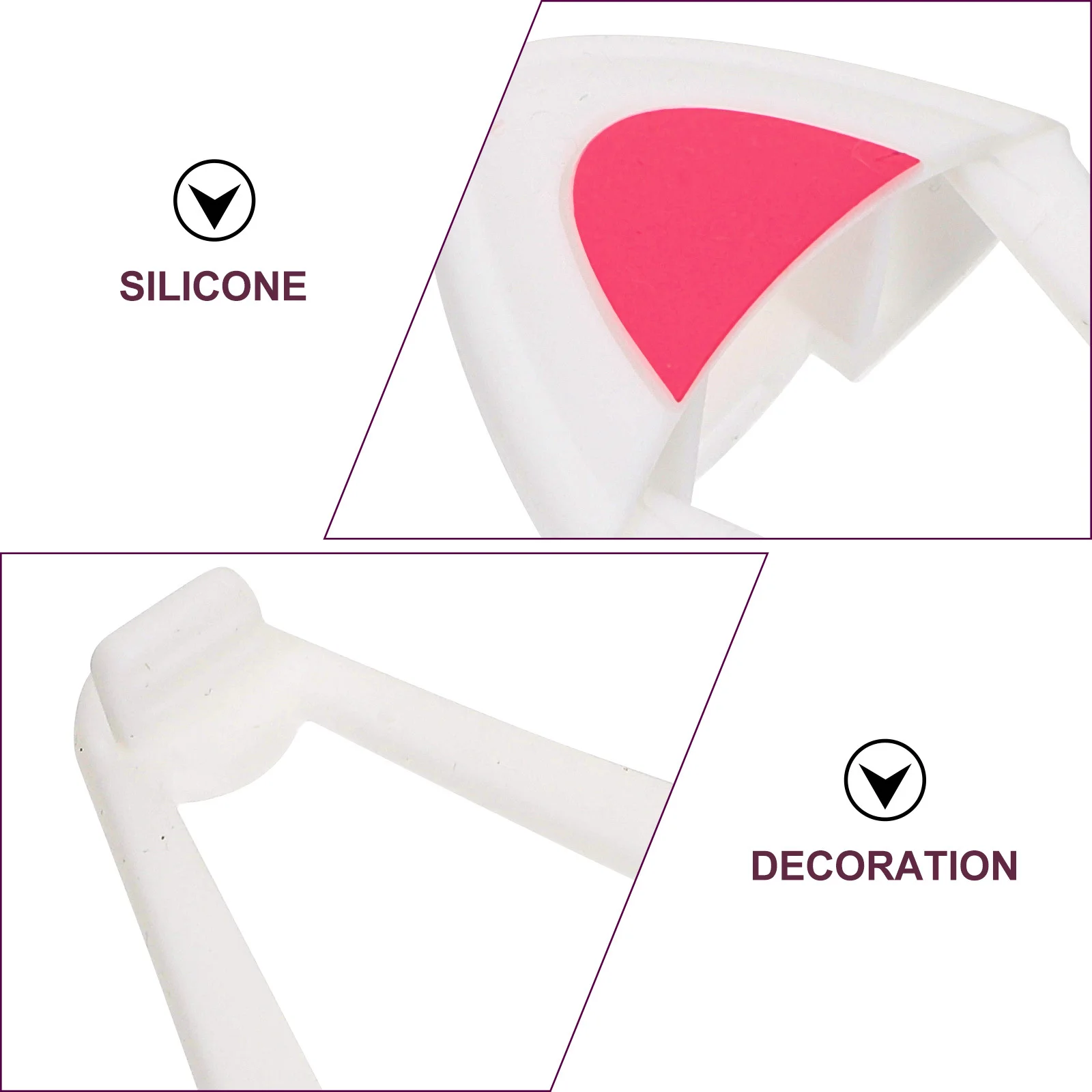 

1 Pair Cat Ear Shaped Headset Decors Silicone Cartoon Headphone Adorns For Headphone Accessories Headset Ornaments Decorations