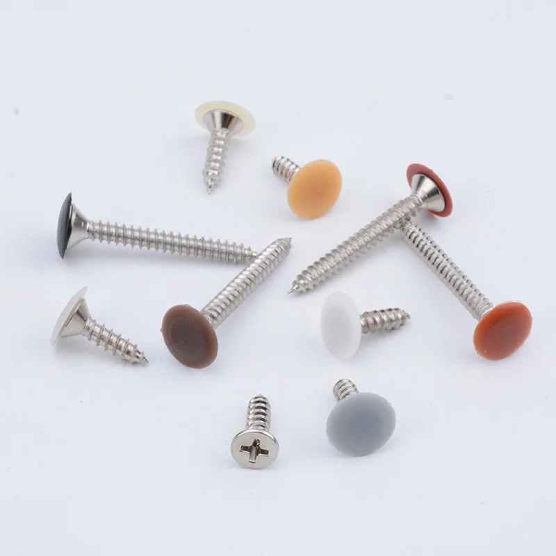 100 Pcs/bag Plastic Nuts Bolts Covers Exterior Protective Caps Practical Self-tapping Screws Decor Cover Furniture Hardware