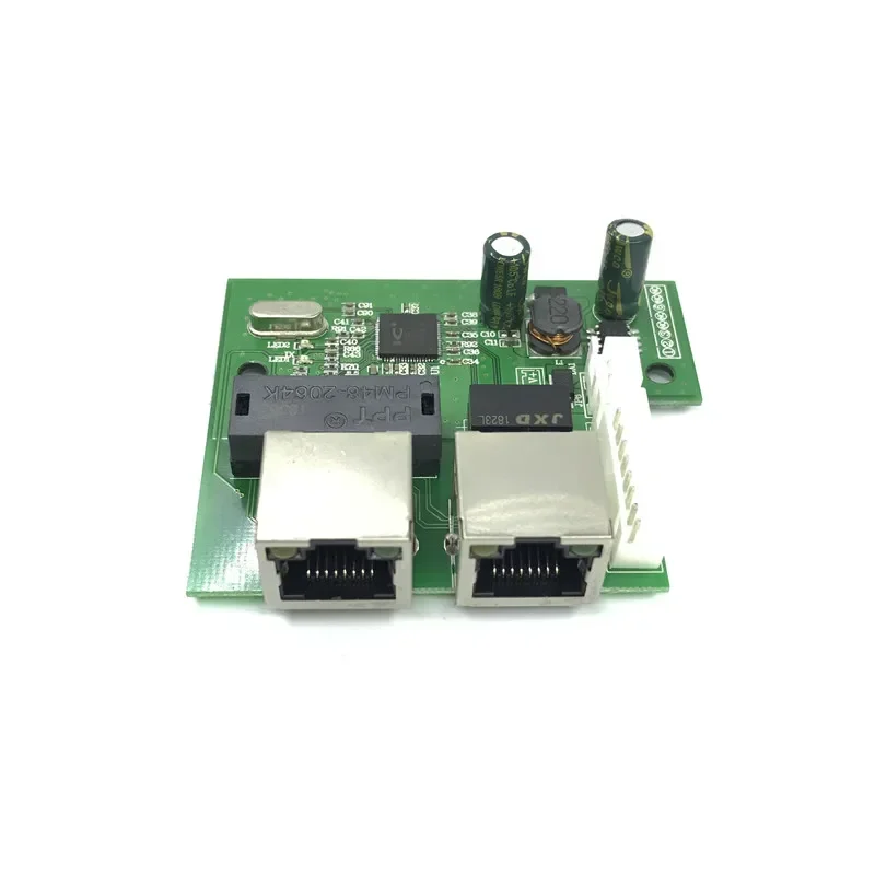 OEM direto da fábrica mini rápido 10/100mbps 2 portas rede ethernet lan hub switch board duas camadas pcb 2 rj45 1*8pin cabeça porta