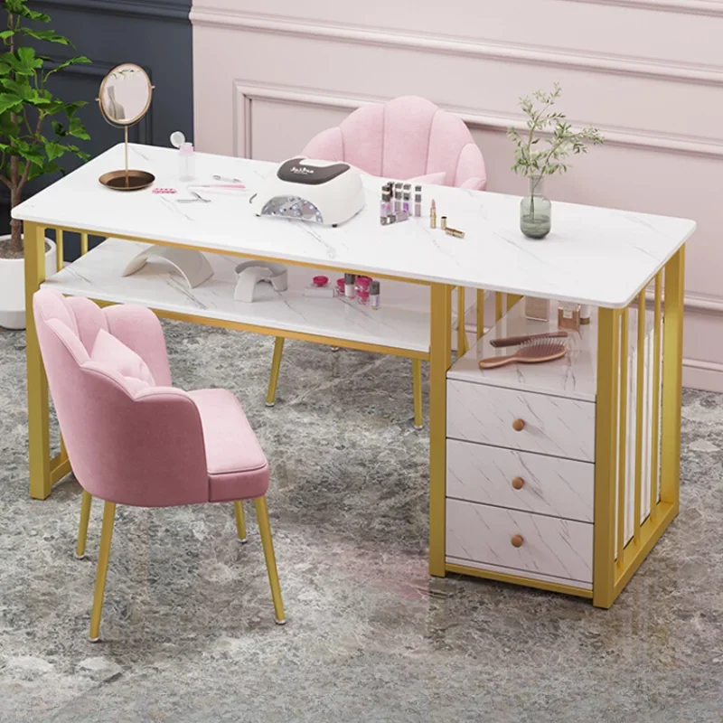 Nail Salon Chair Set Table Nails Màicure Cheap Tables Simple Manicure Golden Polish Display Cabinet Luxury Offer Led Folding