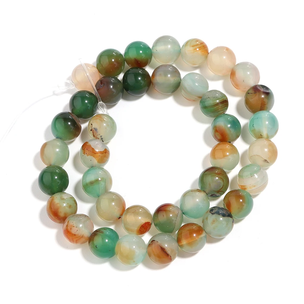 1 ستراند 4/6/8/10/12 مللي متر الحجر الطبيعي الطاووس العقيق الخرز الجولة فضفاض الأحجار الكريمة الخرز لصنع المجوهرات قلادة أساور يدوية #6
