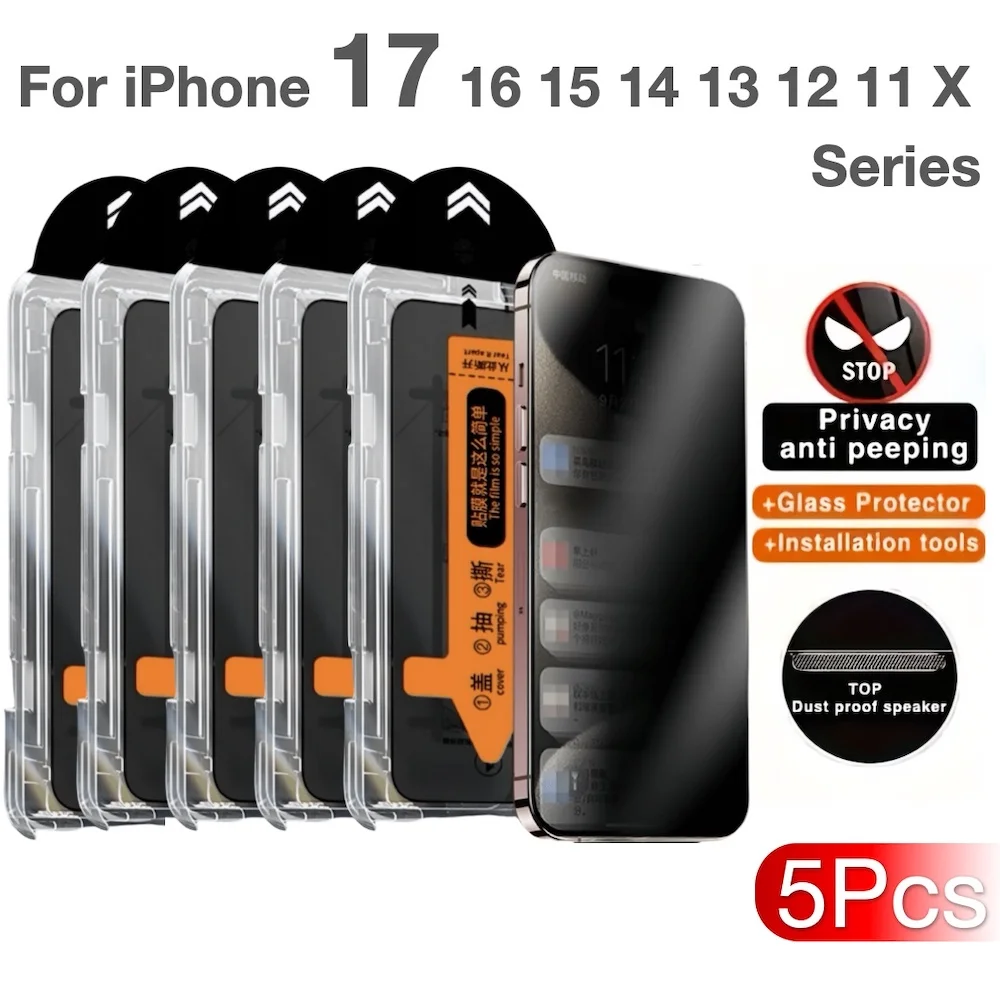 5Pcs Zubehör Für Apple iPhone 16e 16 Pro Max 15 14 13 12 Mini 11 XS XR gehärtetem Glas Handy Screen Protector Film