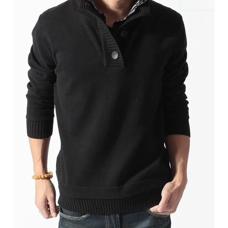 เสื้อสเวตเตอร์ถักคอตั้งทรงเข้ารูปสำหรับผู้ชาย ลายดอกไม้ปัก ดีไซน์ทันสมัย ให้ลุคดูอ่อนเยาว์