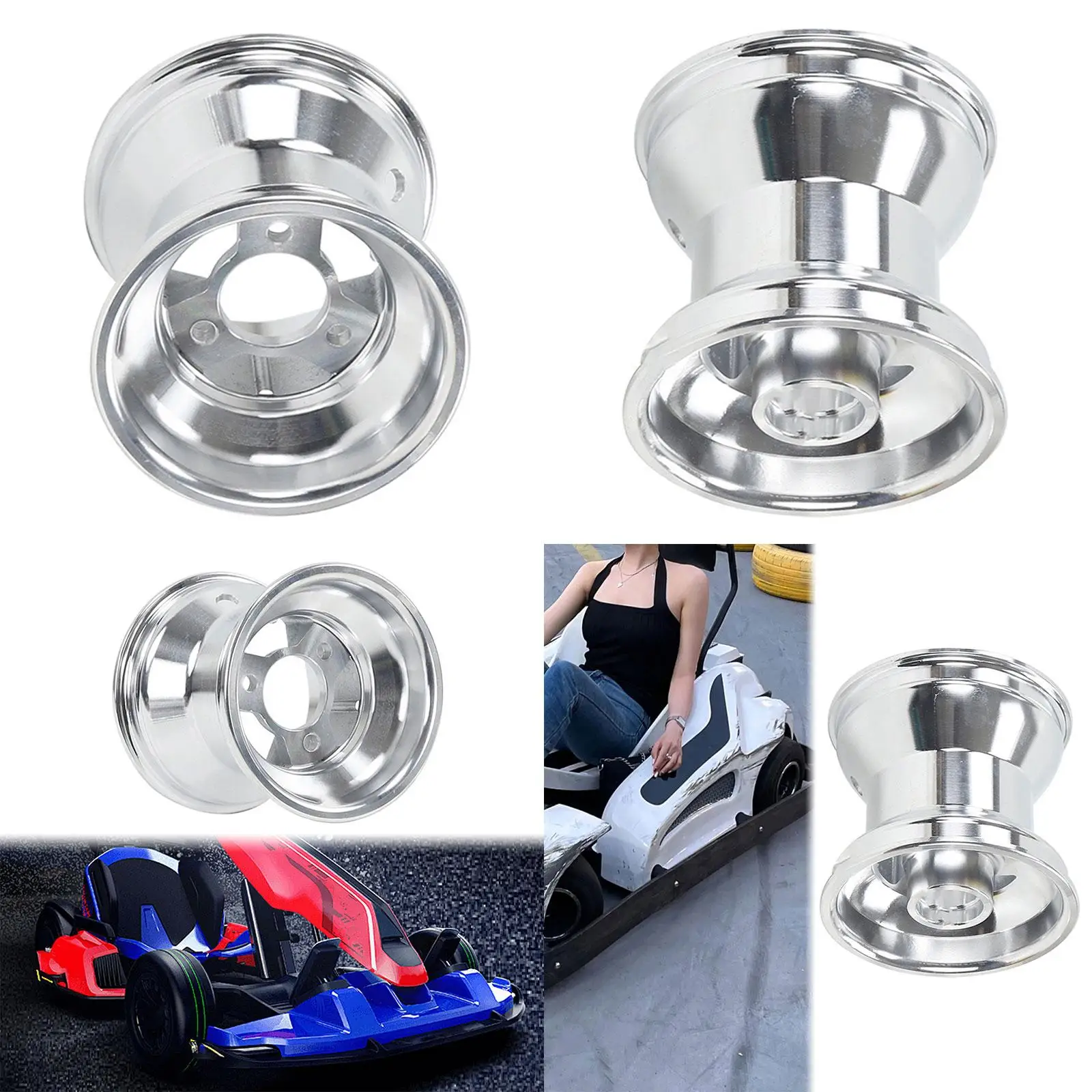 Aluminum Alloy Front Wheel Rim Wheels Part Replace Part 10x4.50-5 Accessory 5 inch for Go Karts ATV UTV Drifting Car Vehicles