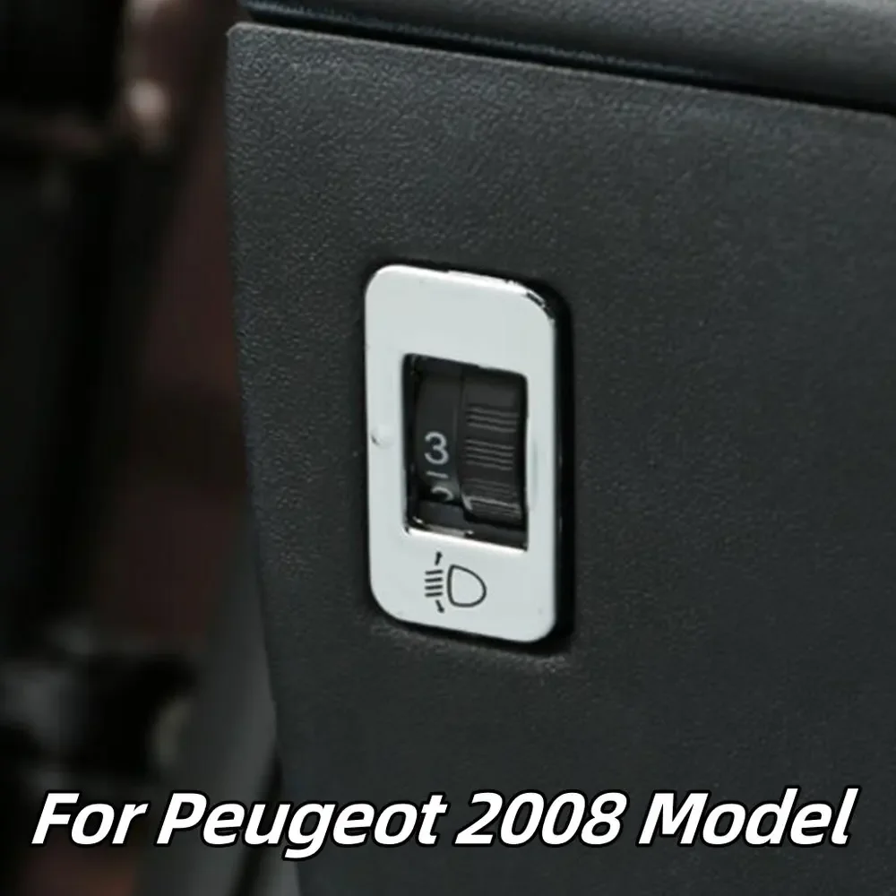 Car Fog Light Switch Button Panel Cover for Peugeot 2008 2014 2015 2016 2017 2018 Trim Decoration Sticker Interior Accessories