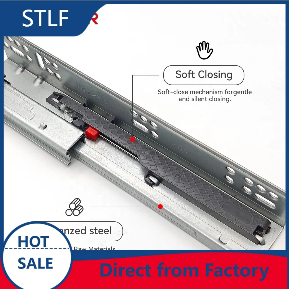 

STLF 3D Adjustable Soft Closing Undermount Galvanized Steel Drawer Slides 35kg Load Concealed Runner for Dining Kitchen Apartmen