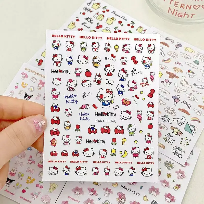 1 sheet sanrio series nail set cute cartoon makeup toy girl DIY home dress nail stickers