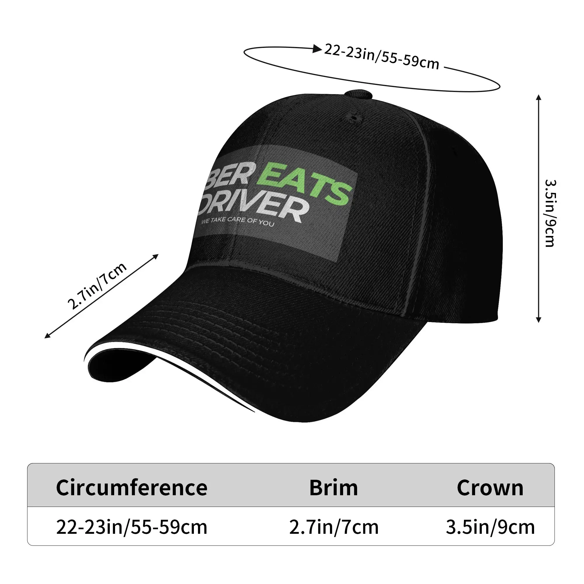 U-Uber Eats Driver Sun Baseball Cap  Summer Streetwear Hip Hop Hats For Female Male Tennis Skate Baseball Caps