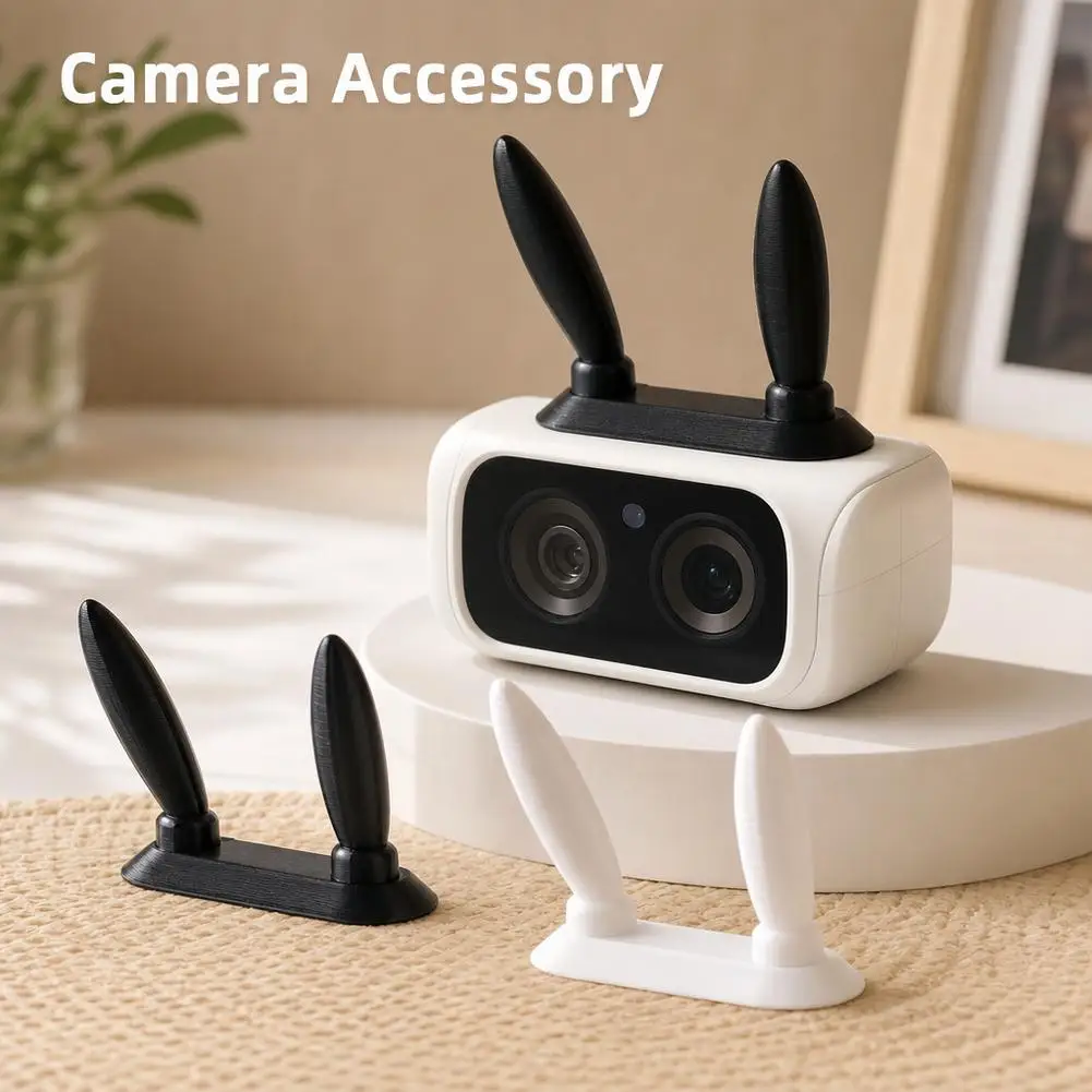 Rabbit Ear Decorations 3D Printed PLA for Insta360 Luna Cute Pink Bunny Ears Decor Accessories with Magnetic Base