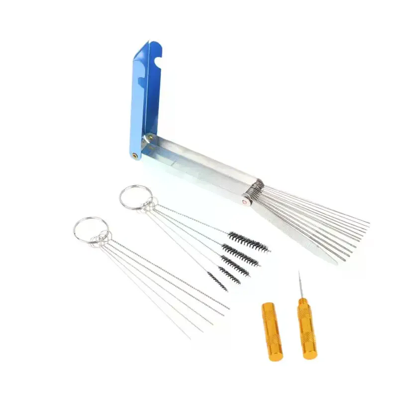 Carburetor Jet Cleaning Tool Set With Stainless Steel Needles Nylon Brushes Reamer For Cleaning Weld Tips 3D Printer Nozzles